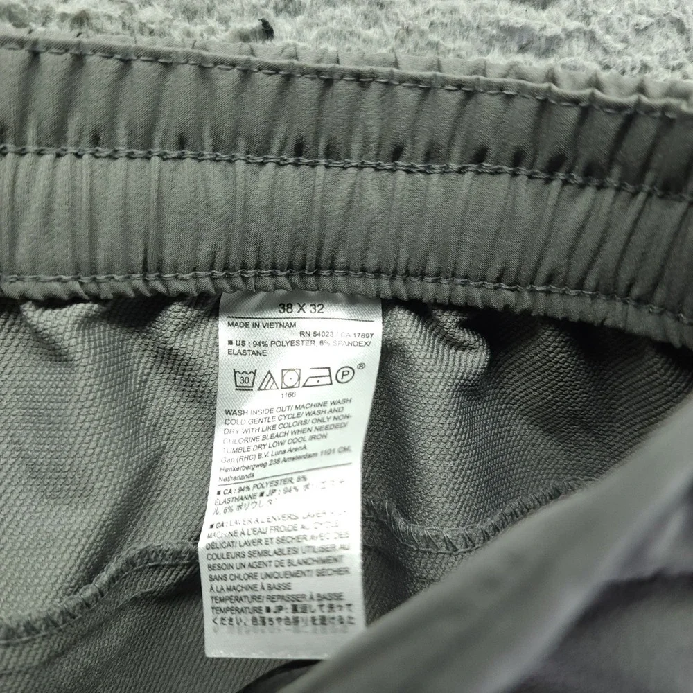 Banana Republic Pant Mens 38x28 Gray Polyester Golf Tapered Slim Sports Stretch